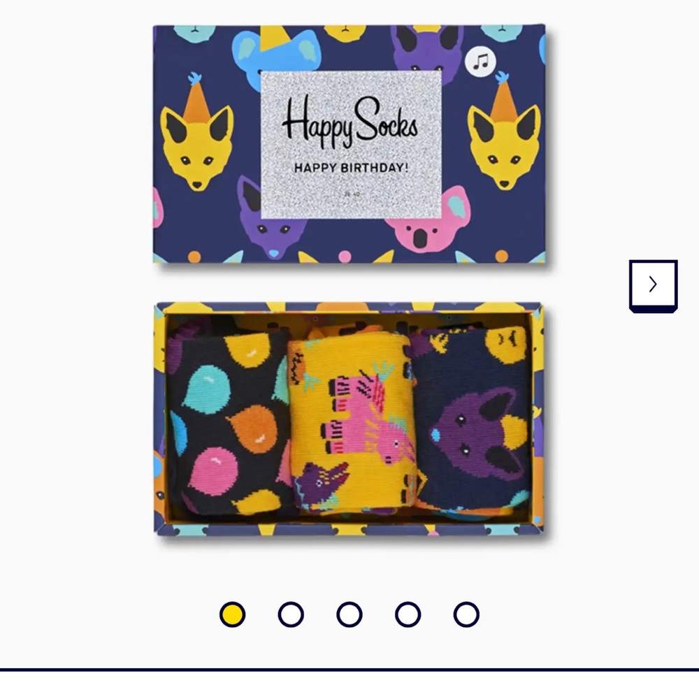 NIB Happy Socks Happy Birthday! Boxed Set Size 10-13